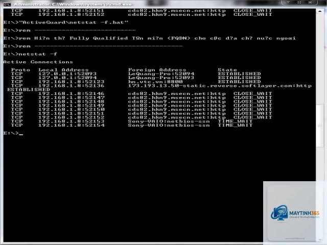lệnh netstat trong cmd