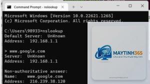 lệnh nslookup trong cmd