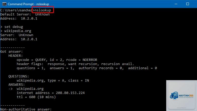 lệnh nslookup trong cmd - Hình 5
