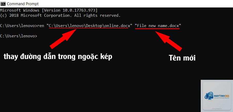 lệnh rename trong cmd