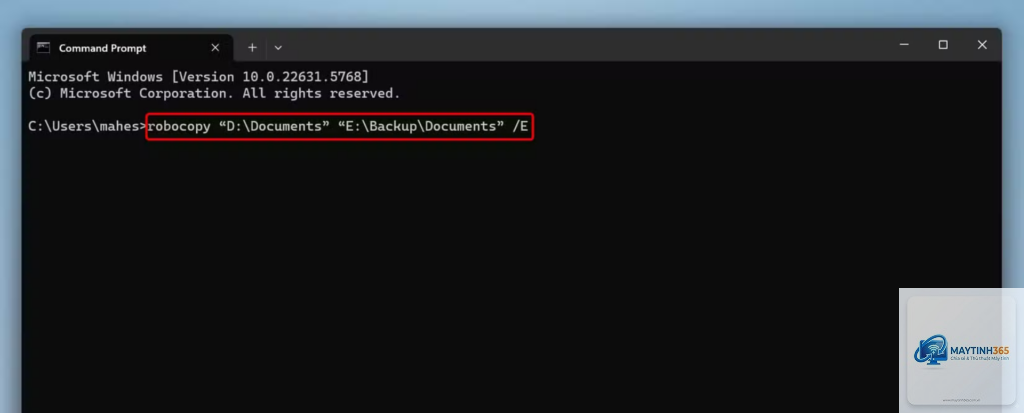 lệnh robocopy trong cmd