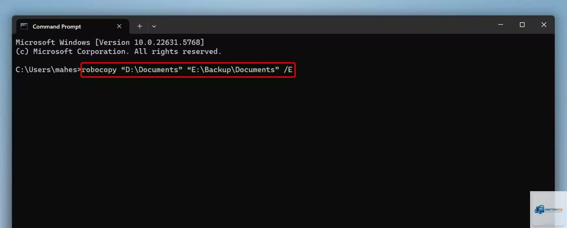 lệnh robocopy trong cmd - Hình 1