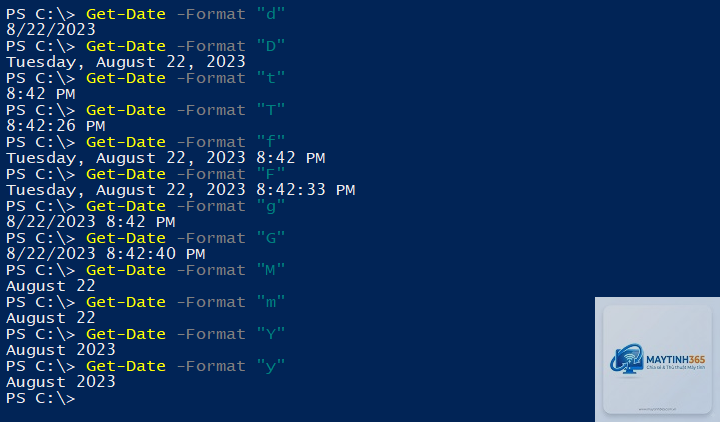 lệnh set-date powershell