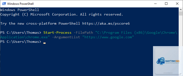 lệnh start-process powershell