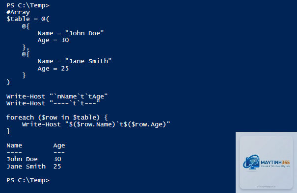lệnh write-host powershell