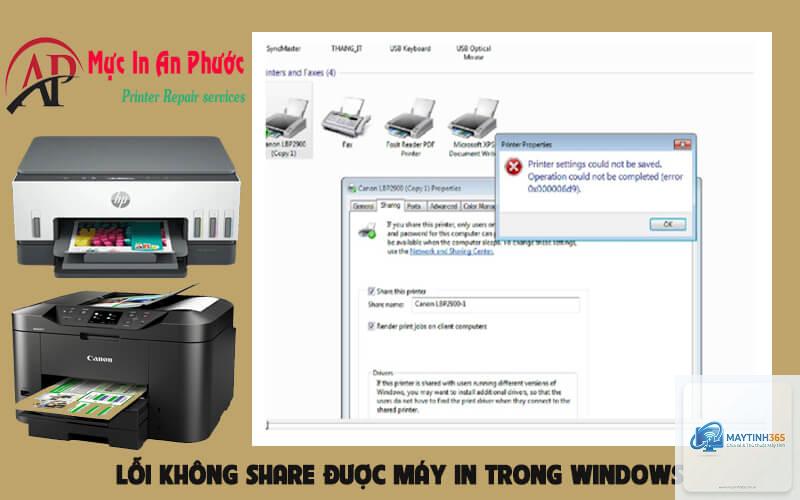 máy in không chia sẻ được