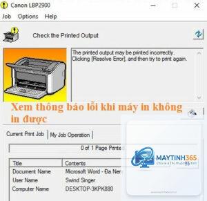 máy in không in được