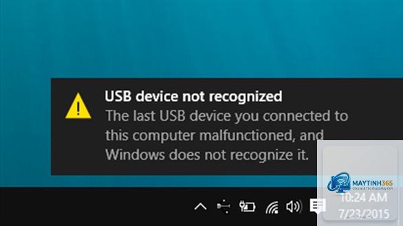 máy tính không nhận USB