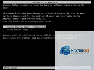 máy tính không vào được Windows