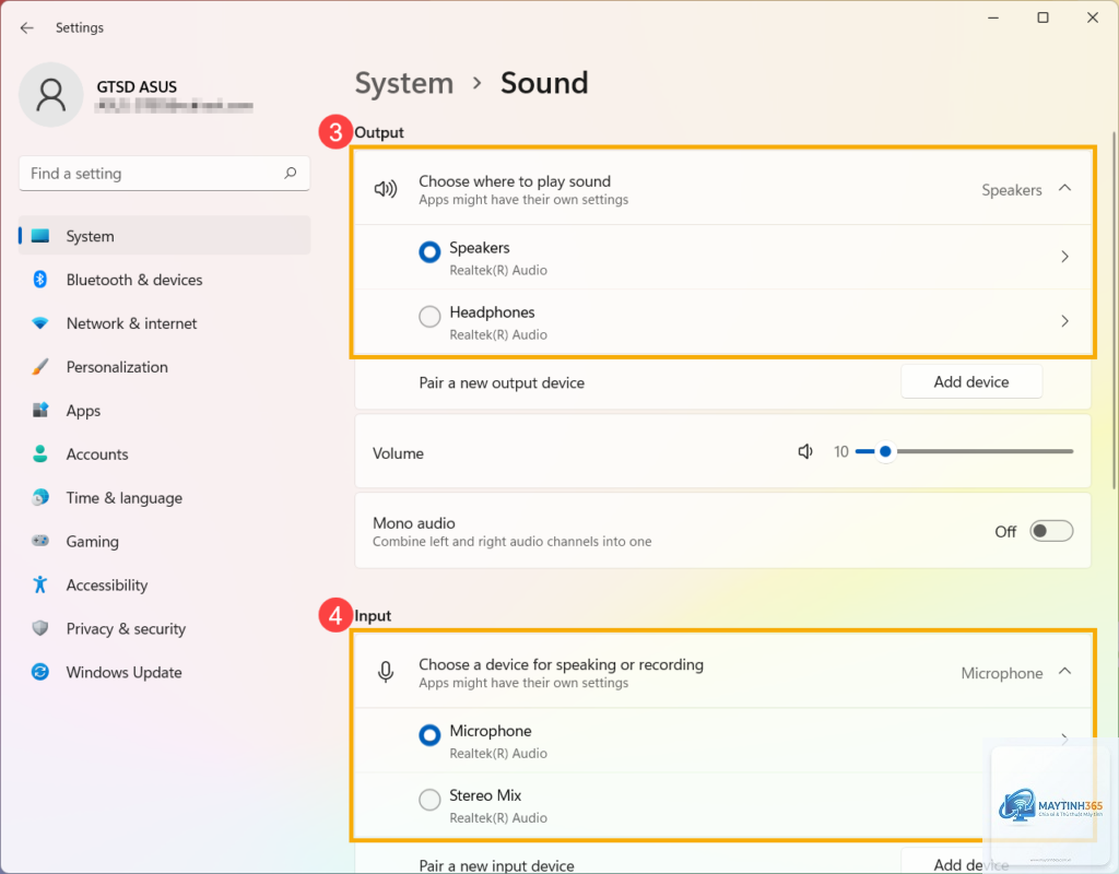 mẹo sound settings windows 11