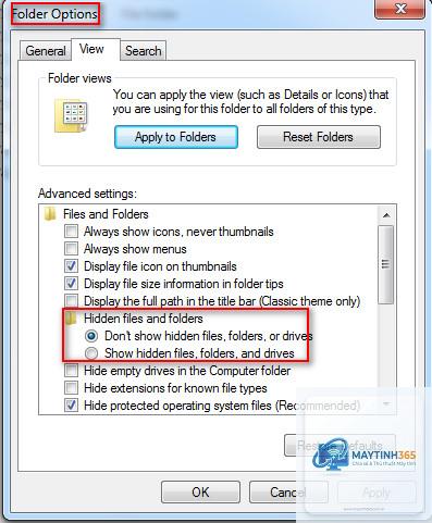 mẹo sử dụng folder options