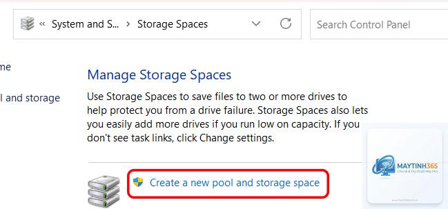 mẹo sử dụng storage spaces