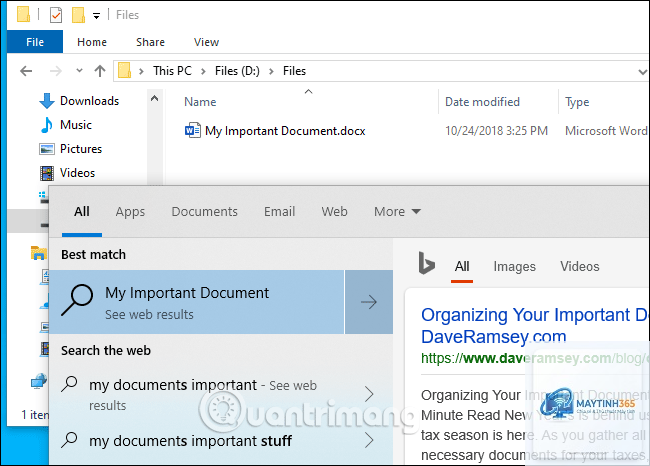mẹo tìm kiếm nhanh trên start menu