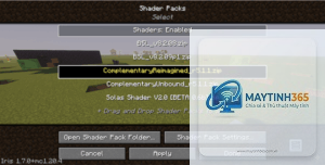 minecraft bị lỗi shader