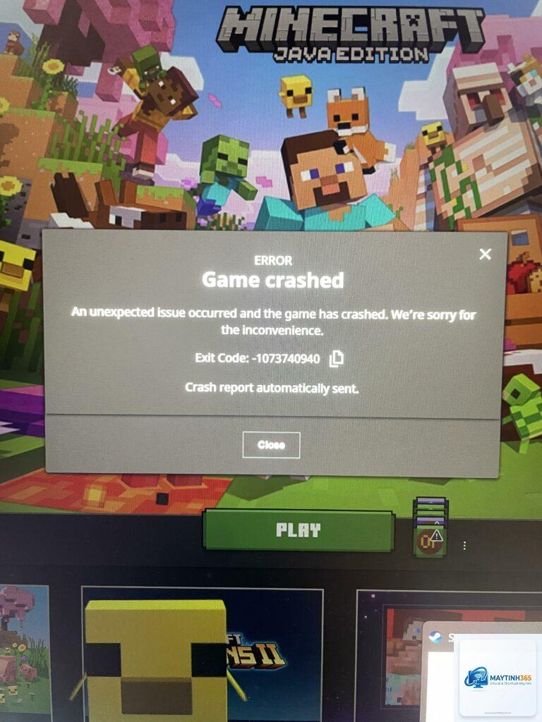 minecraft bị văng game