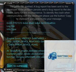 nvidia driver bị crash khi chơi game