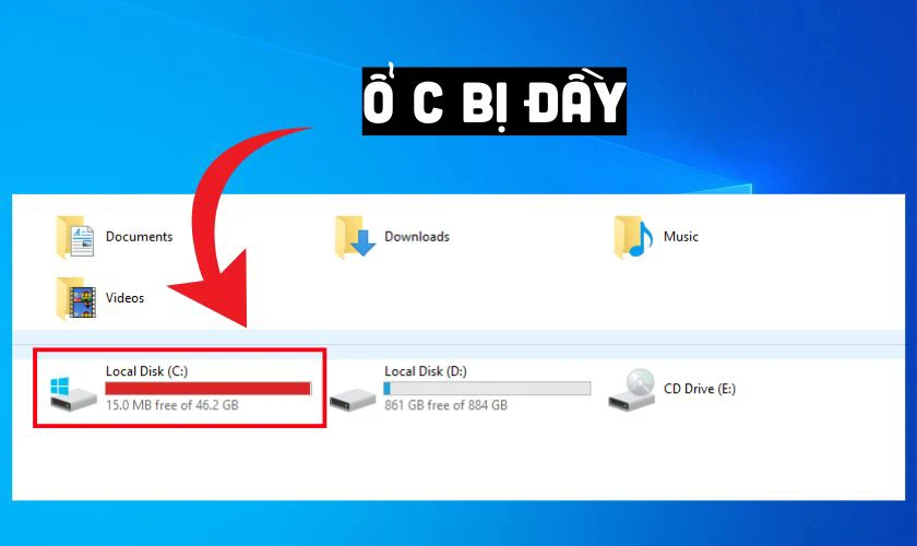 ổ cứng bị đầy nhưng không thấy file