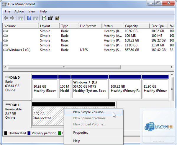 ổ cứng không hiện trong my computer - Hình 5