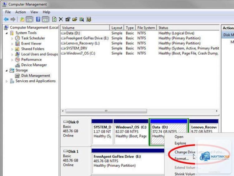ổ cứng không hiện trong my computer