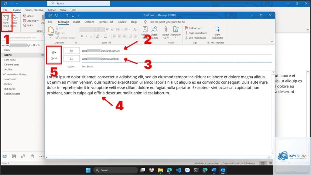 outlook không gửi được mail