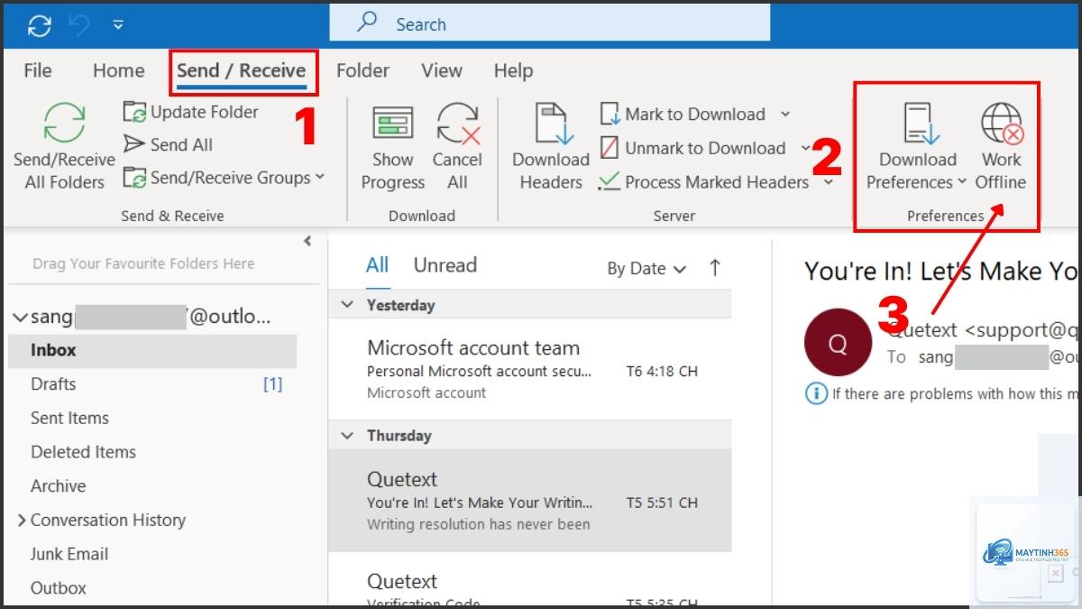 outlook không gửi được mail - Hình 3