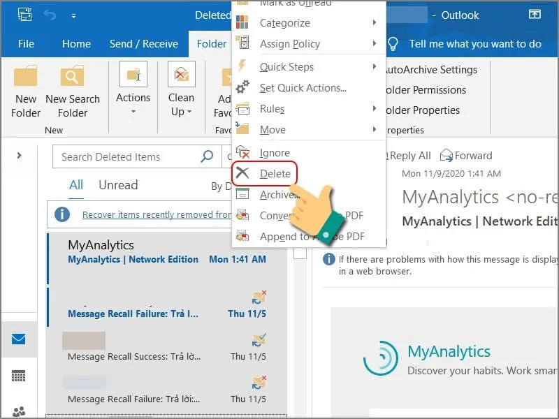 outlook không nhận mail cách sửa - Hình 3