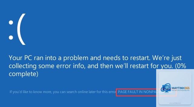 page fault in nonpaged area là lỗi gì