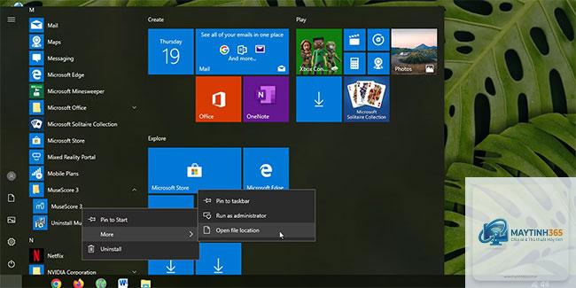 phím tắt mở ứng dụng từ start menu - Hình 5