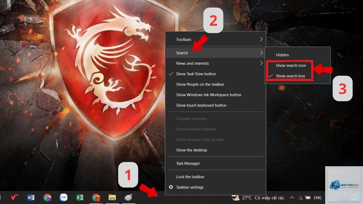 phím tắt search taskbar - Hình 5
