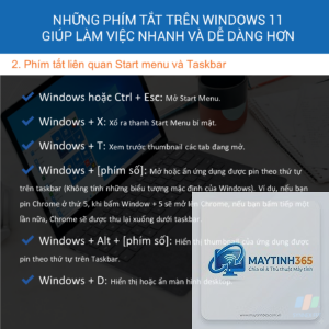 phím tắt start menu windows 11