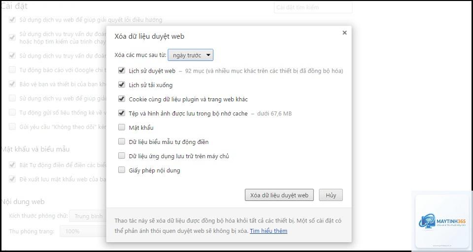 phím tắt truy cập cài đặt
