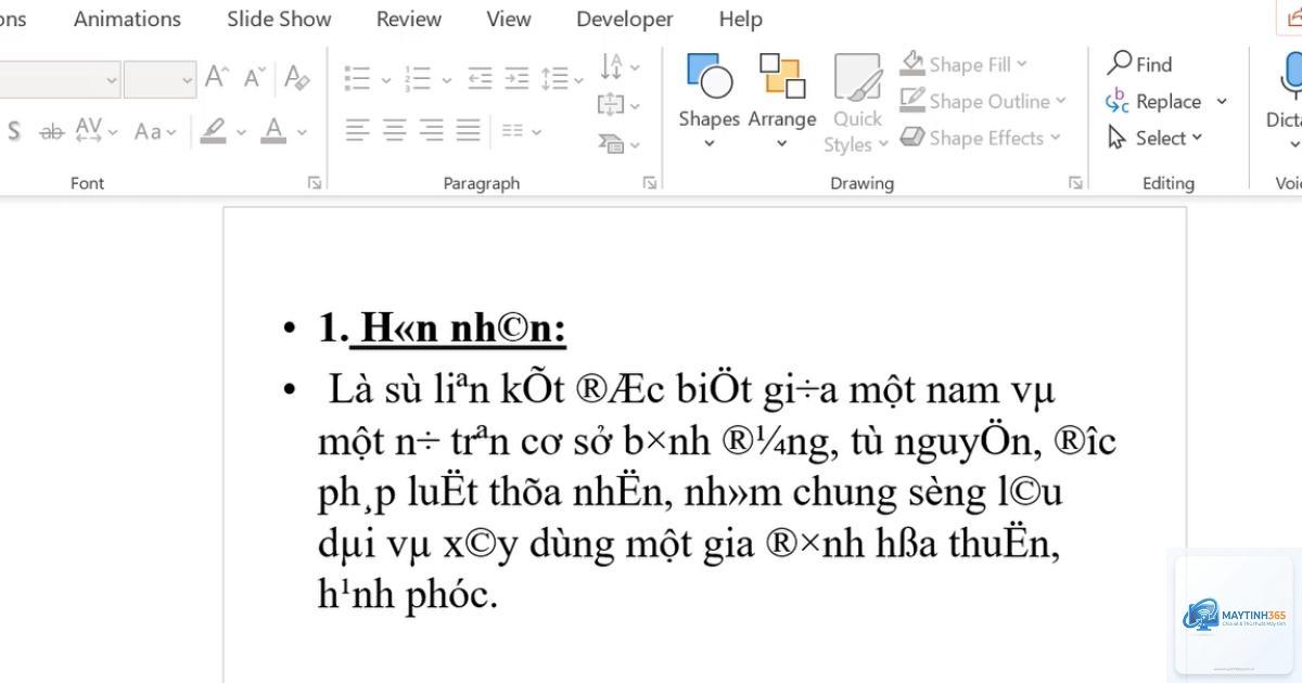 powerpoint bị lỗi font - Hình 1