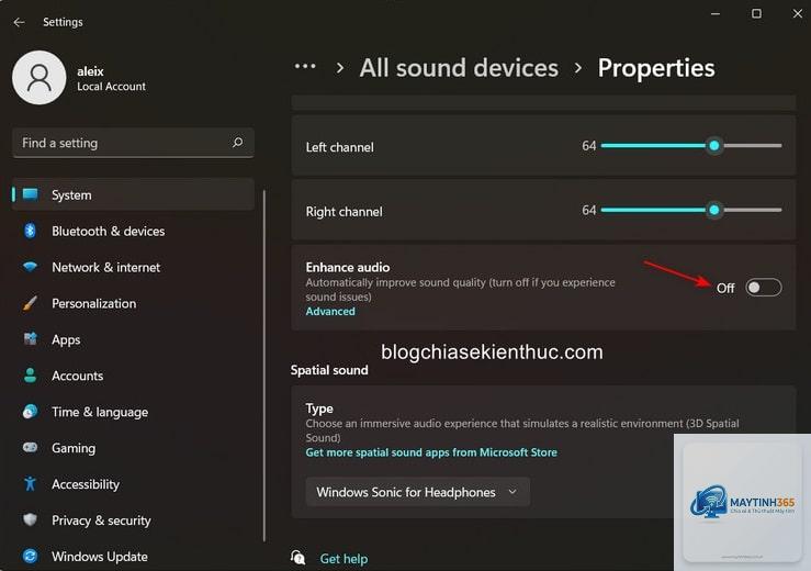 thủ thuật nâng cao sound settings windows 11