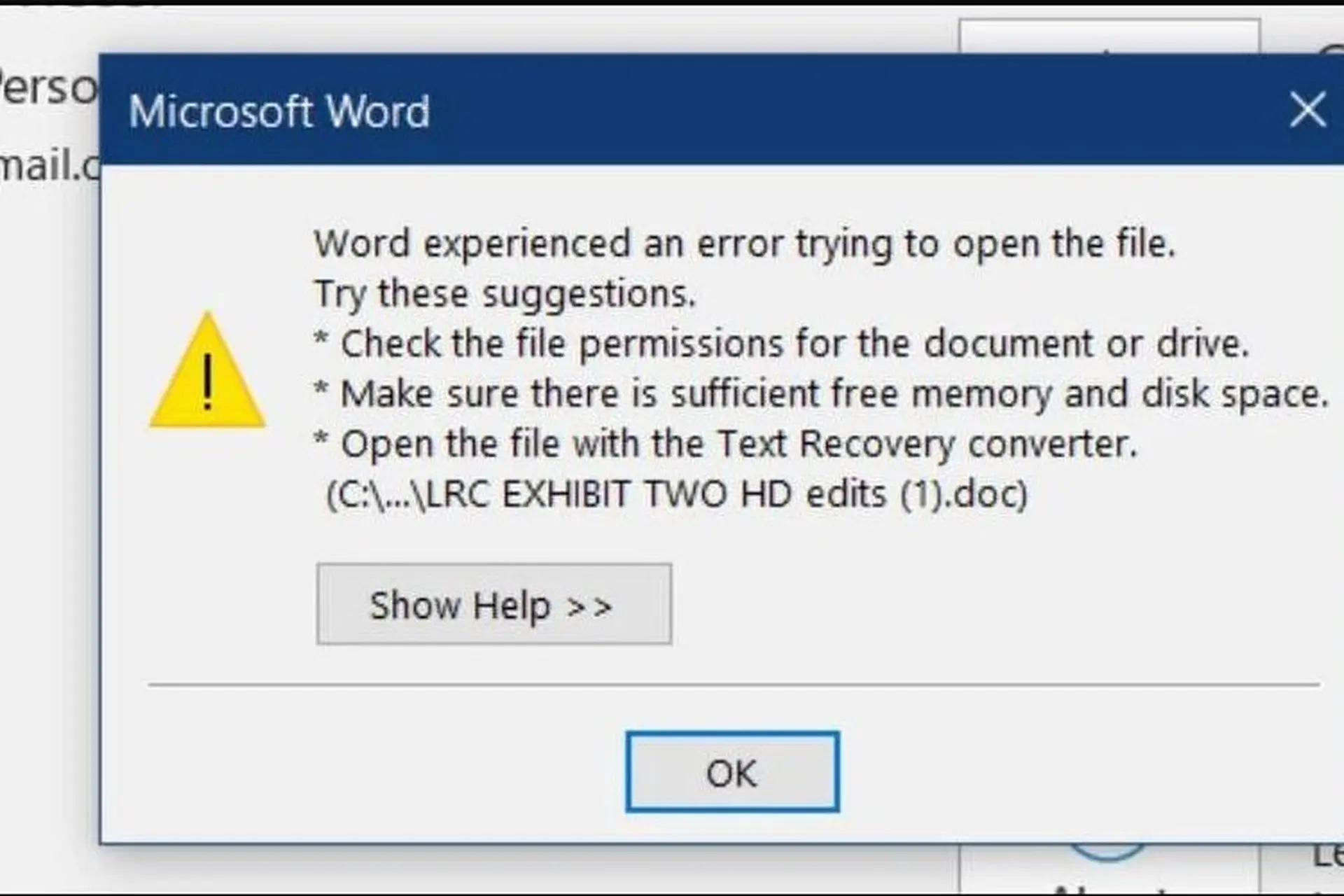 word không mở được file cách sửa - Hình 1