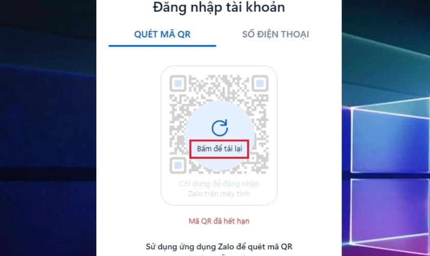 zalo pc không đăng nhập được qr code