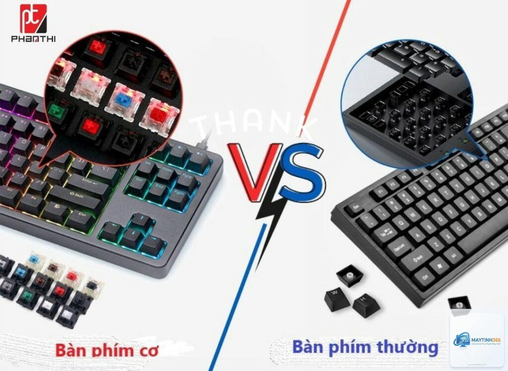 Bàn phím cơ vs bàn phím thường