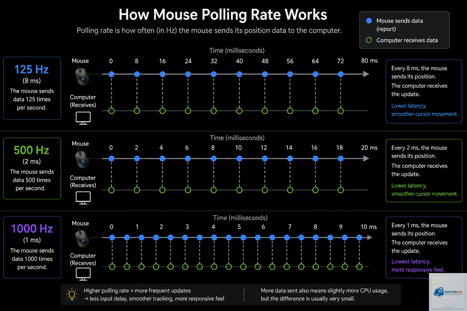 Chuột 1000Hz vs 8000Hz Polling Rate - Hình 3