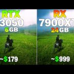 RTX 3050 vs RX 7900 XTX