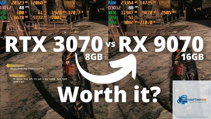 RTX 3070 vs RX 9070