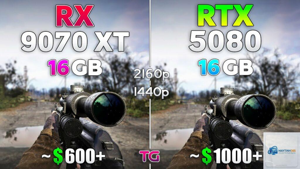 RTX 5080 vs RX 9070 XT FPS